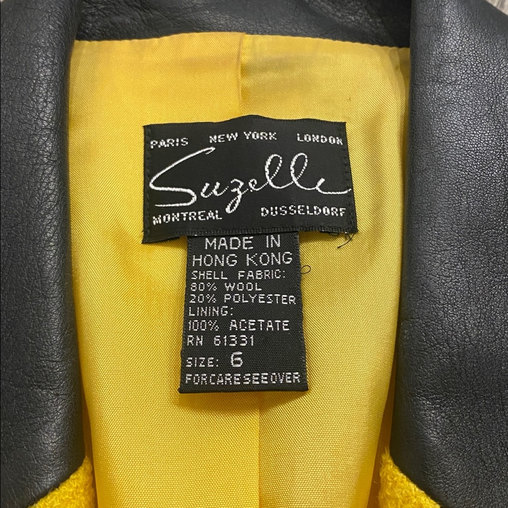 Vintage Suzelle Clueless Crop Yellow Plaid Tartan Wool Jacket Size 6 - Picture 2 of 10